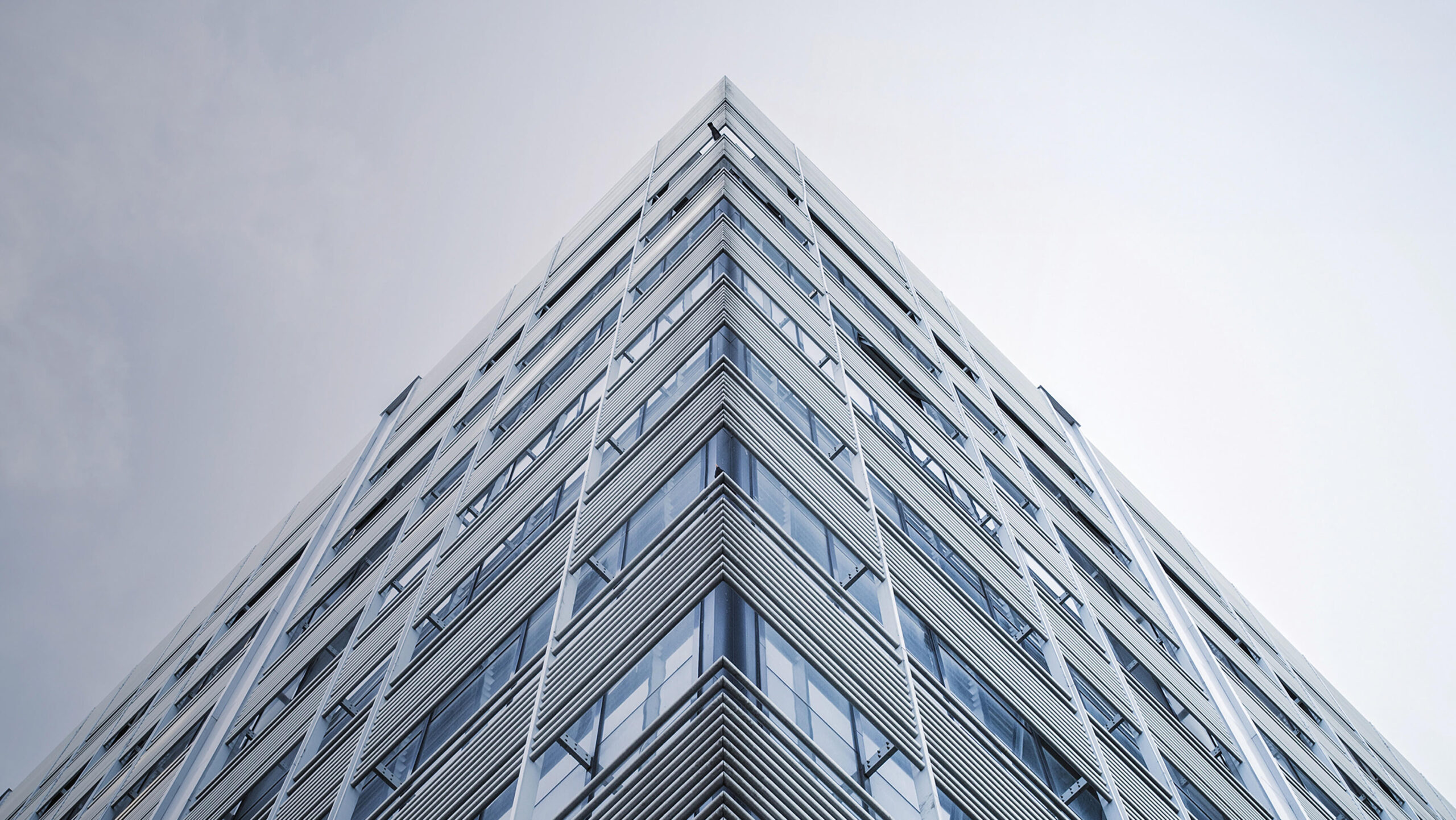 Corner of modern office building