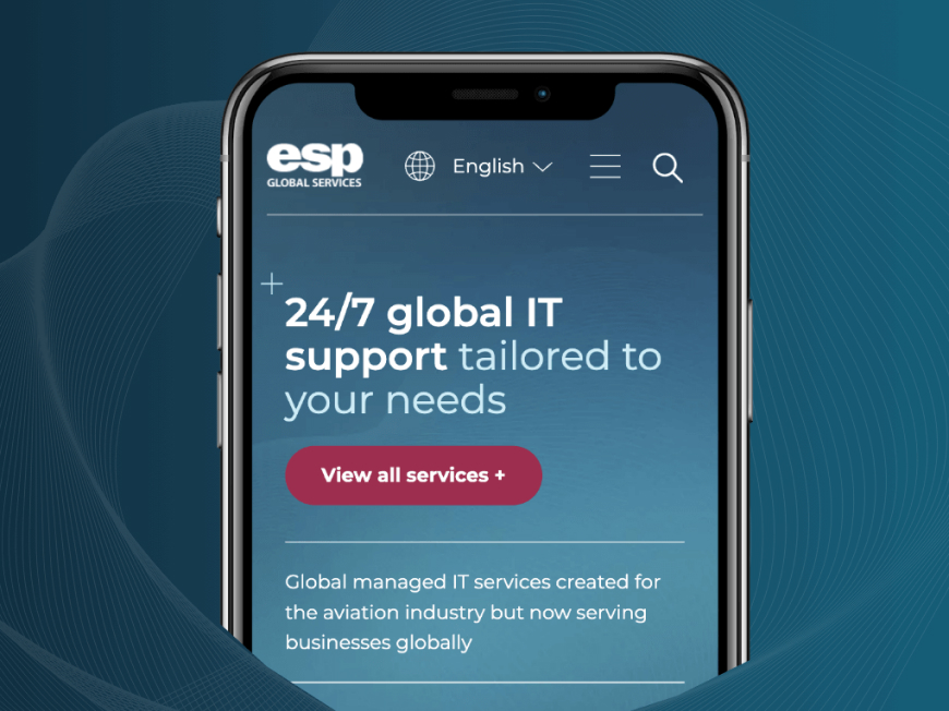 ESP website on phone screen
