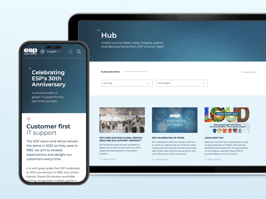 ESP website mockup
