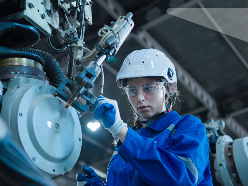Young girl working