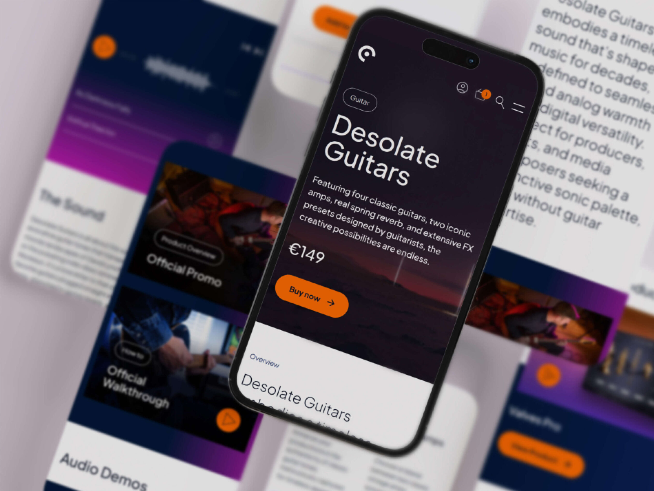 Mobile phone website mockup