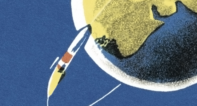 Rocket orbiting the earth