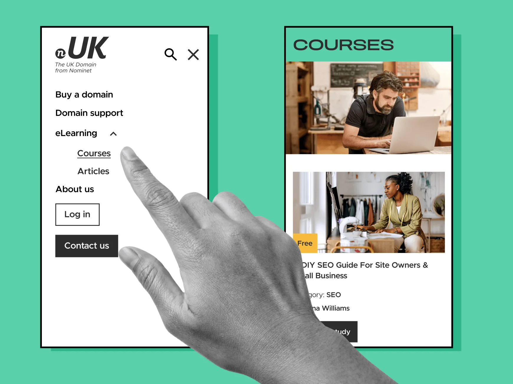 UX on mobile through to courses page.