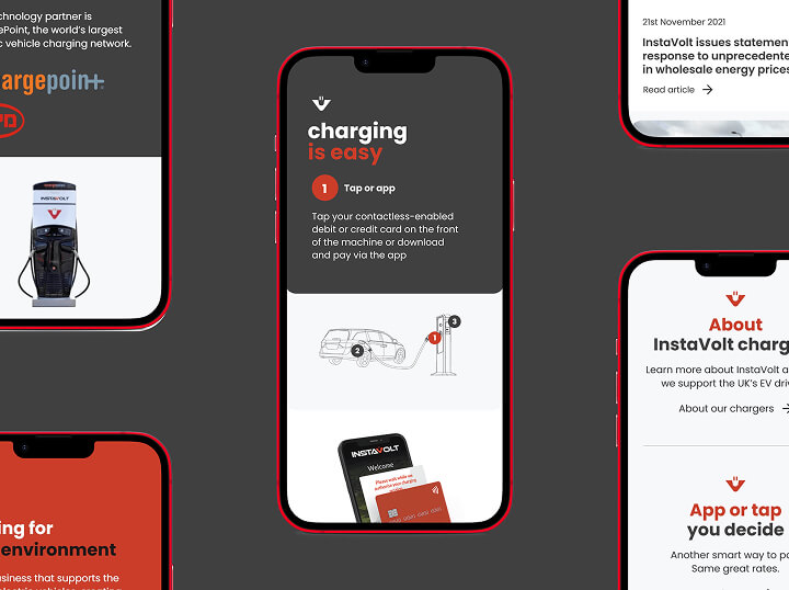 Devices showing the InstaVolt website