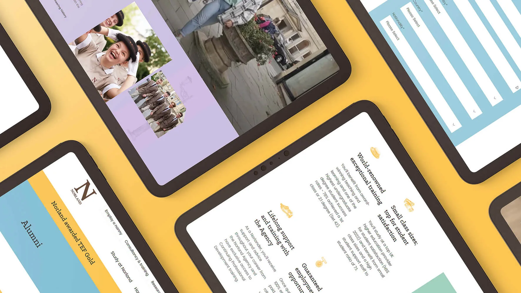 Devices showing Norland website