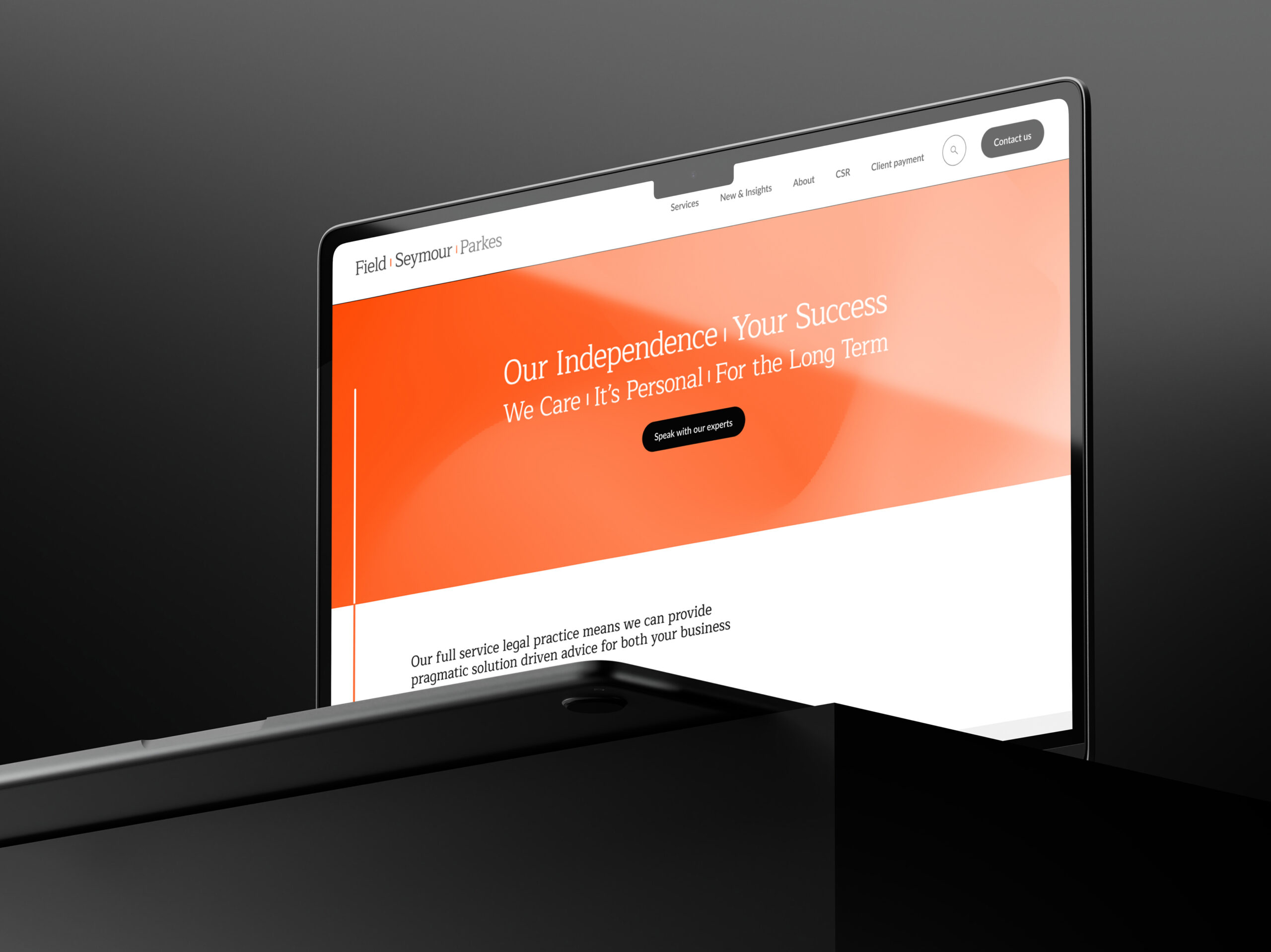 Mock-up of a laptop screen