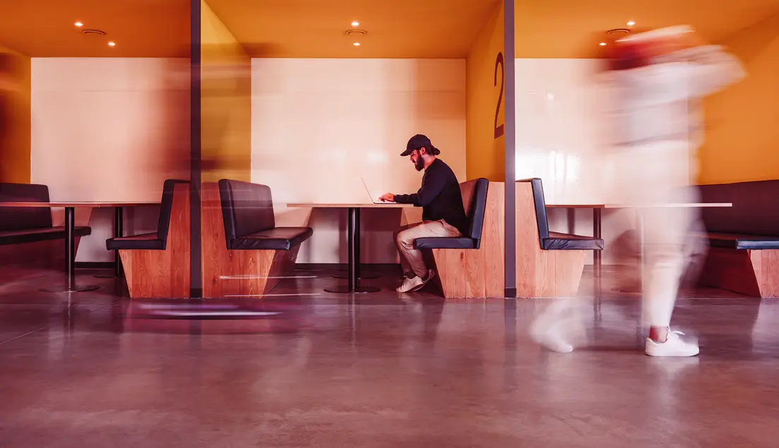 Lone office worker