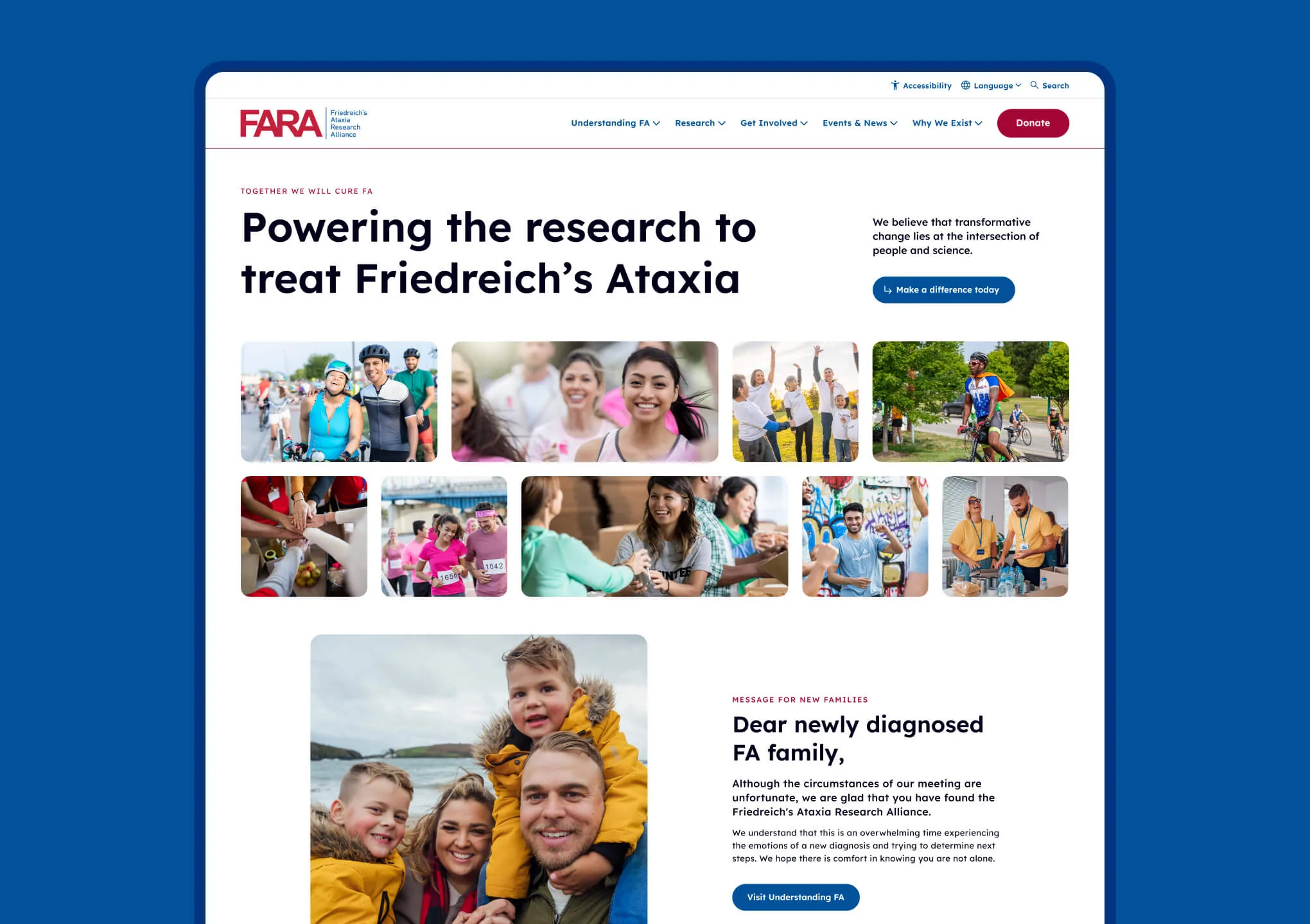 Tablet mockup of website