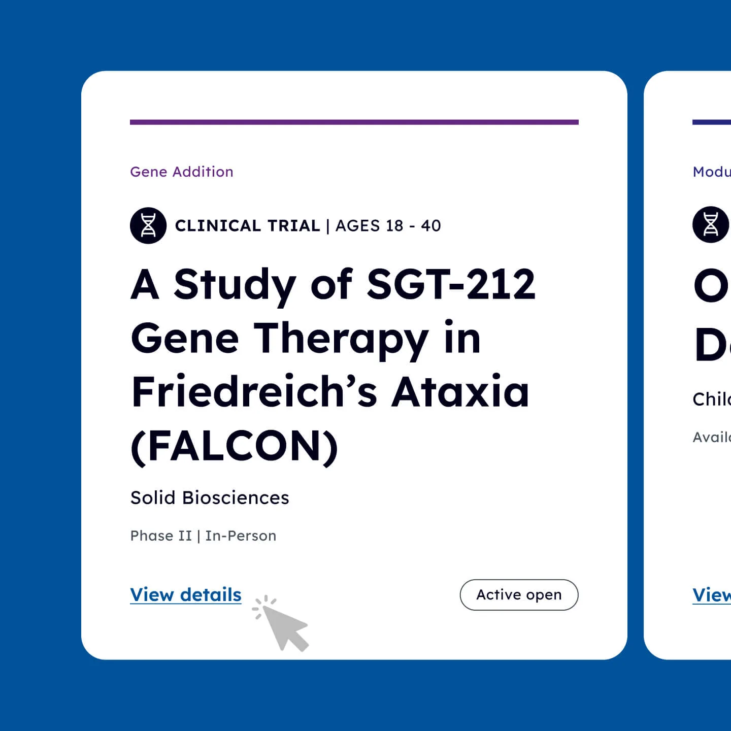 Clinical trial cards