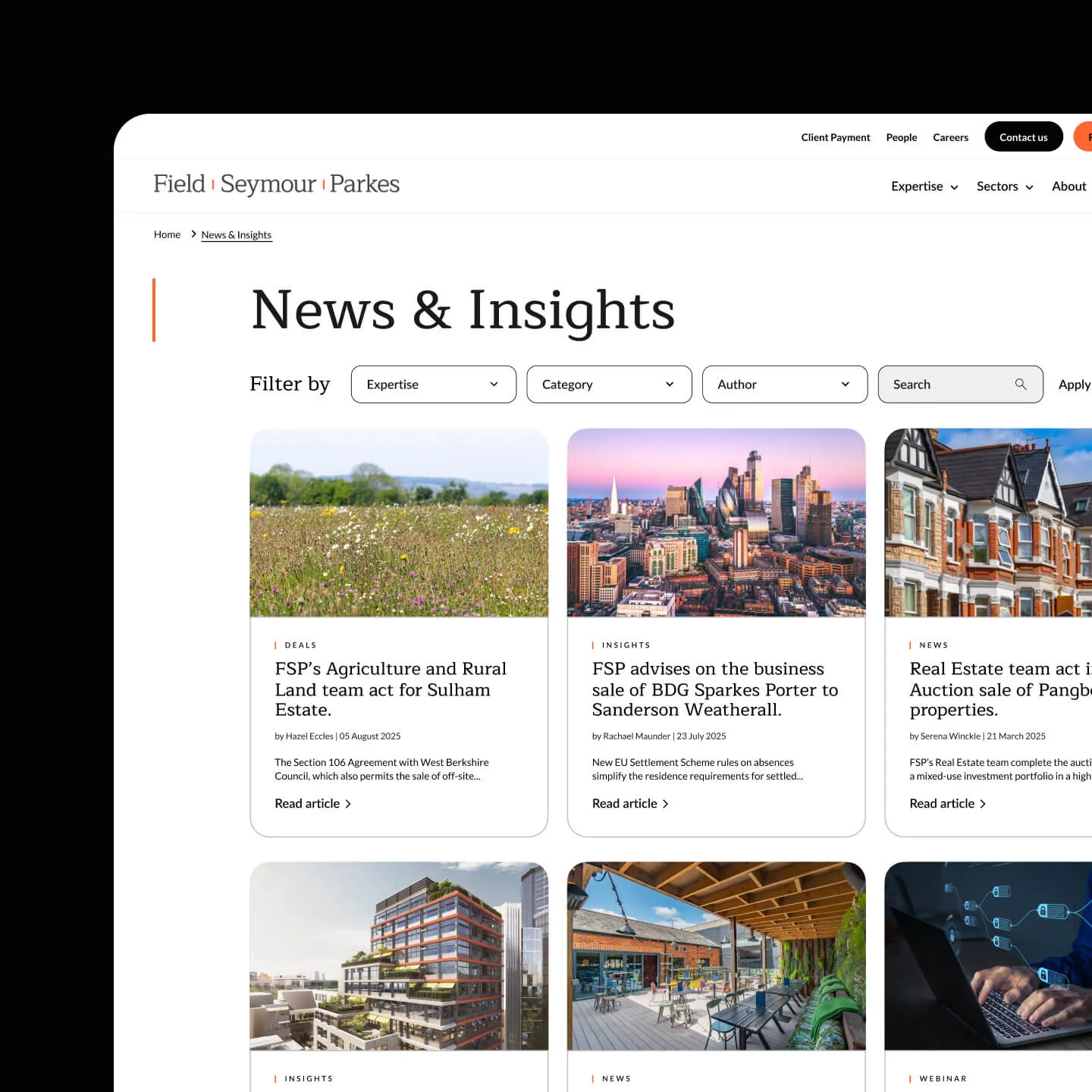FSP news and insights web page
