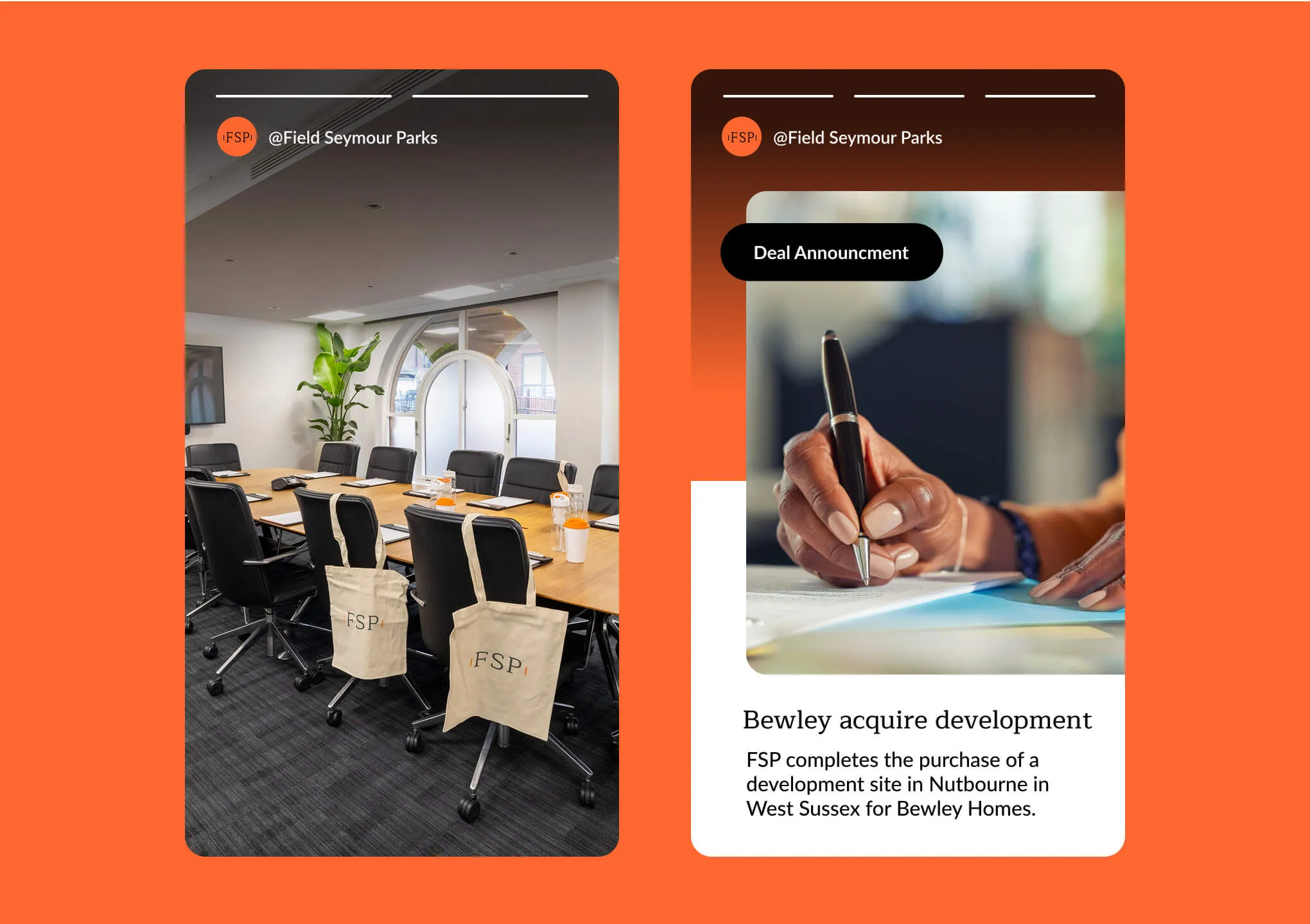 2 social media screens