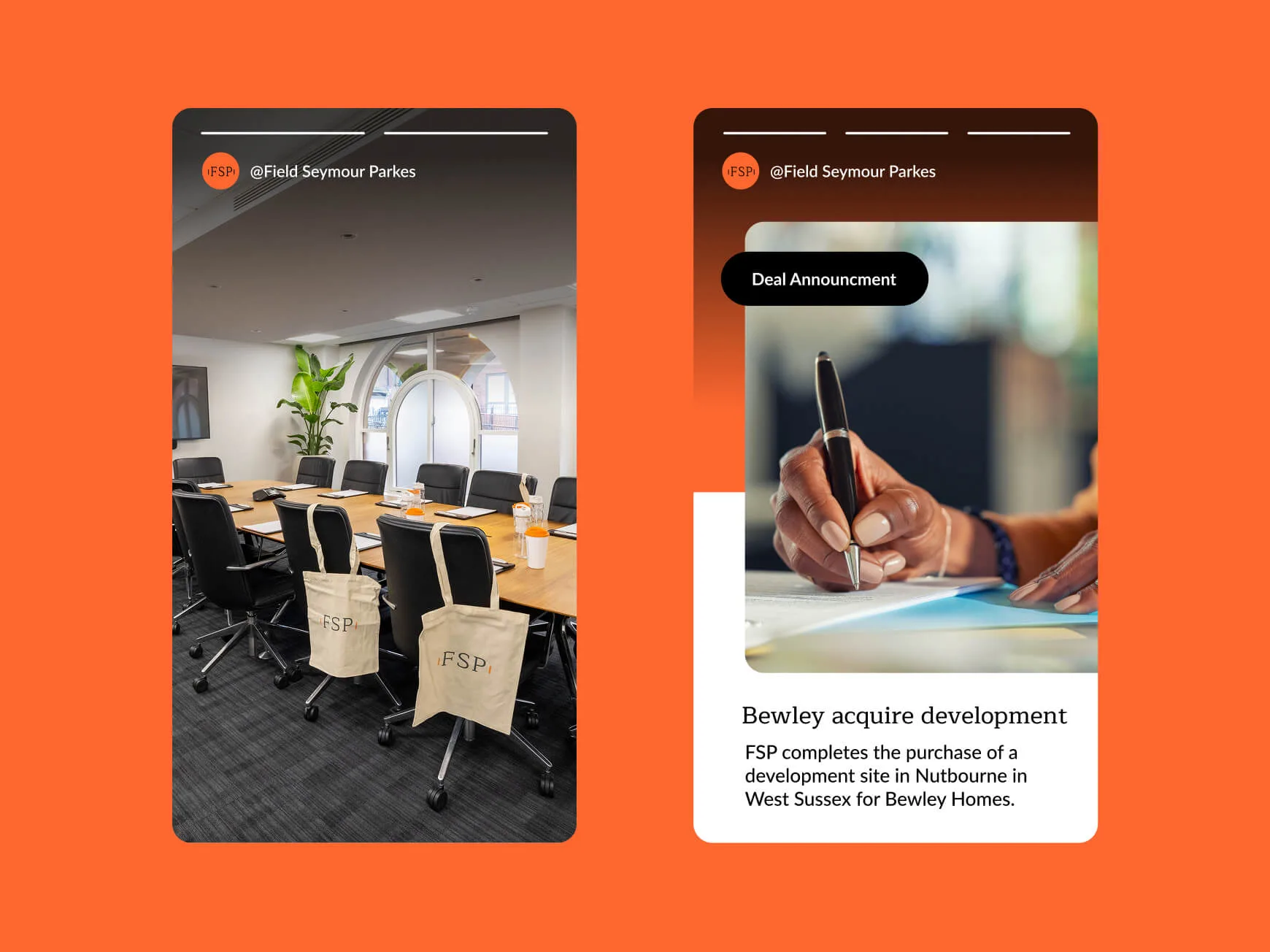2 social media screens