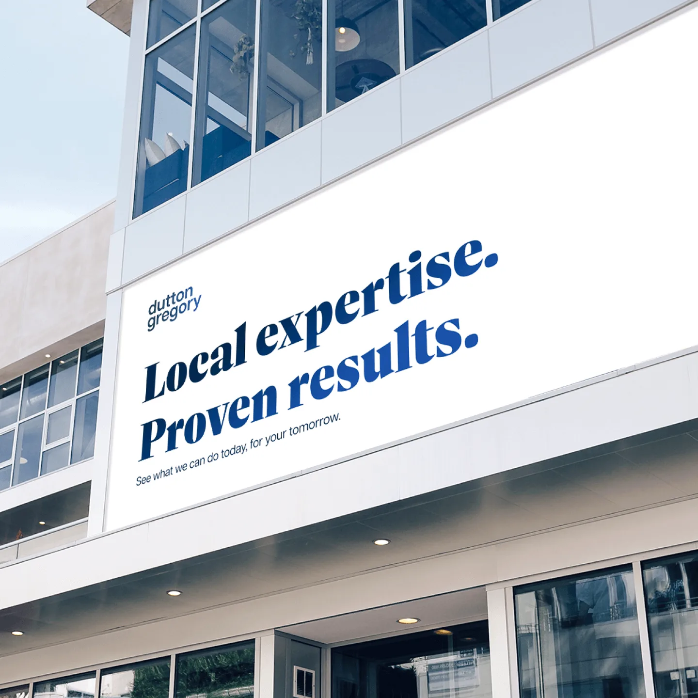 Example of a signage design for Dutton Gregory