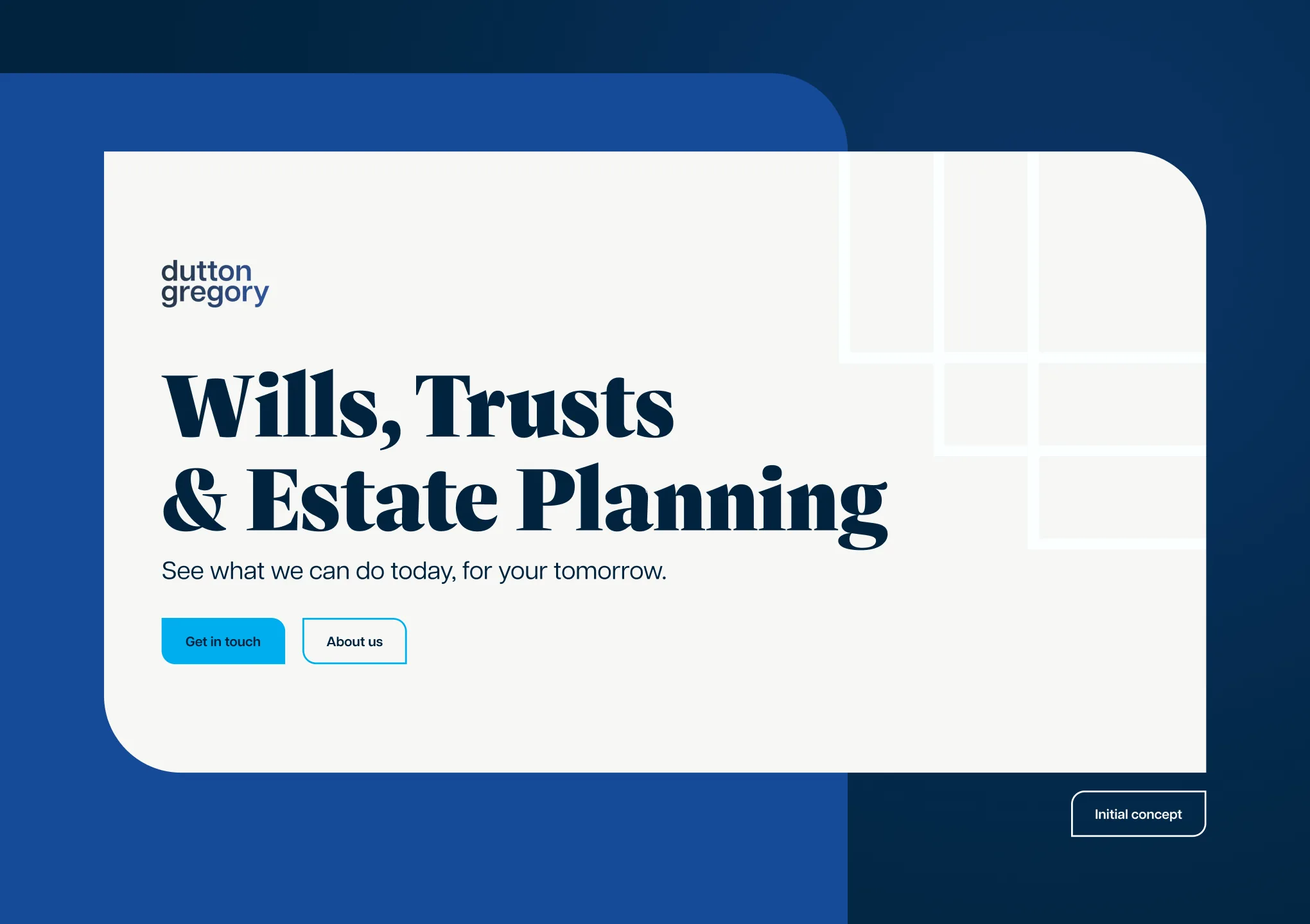 Showing a graphical design for Dutton Gregory