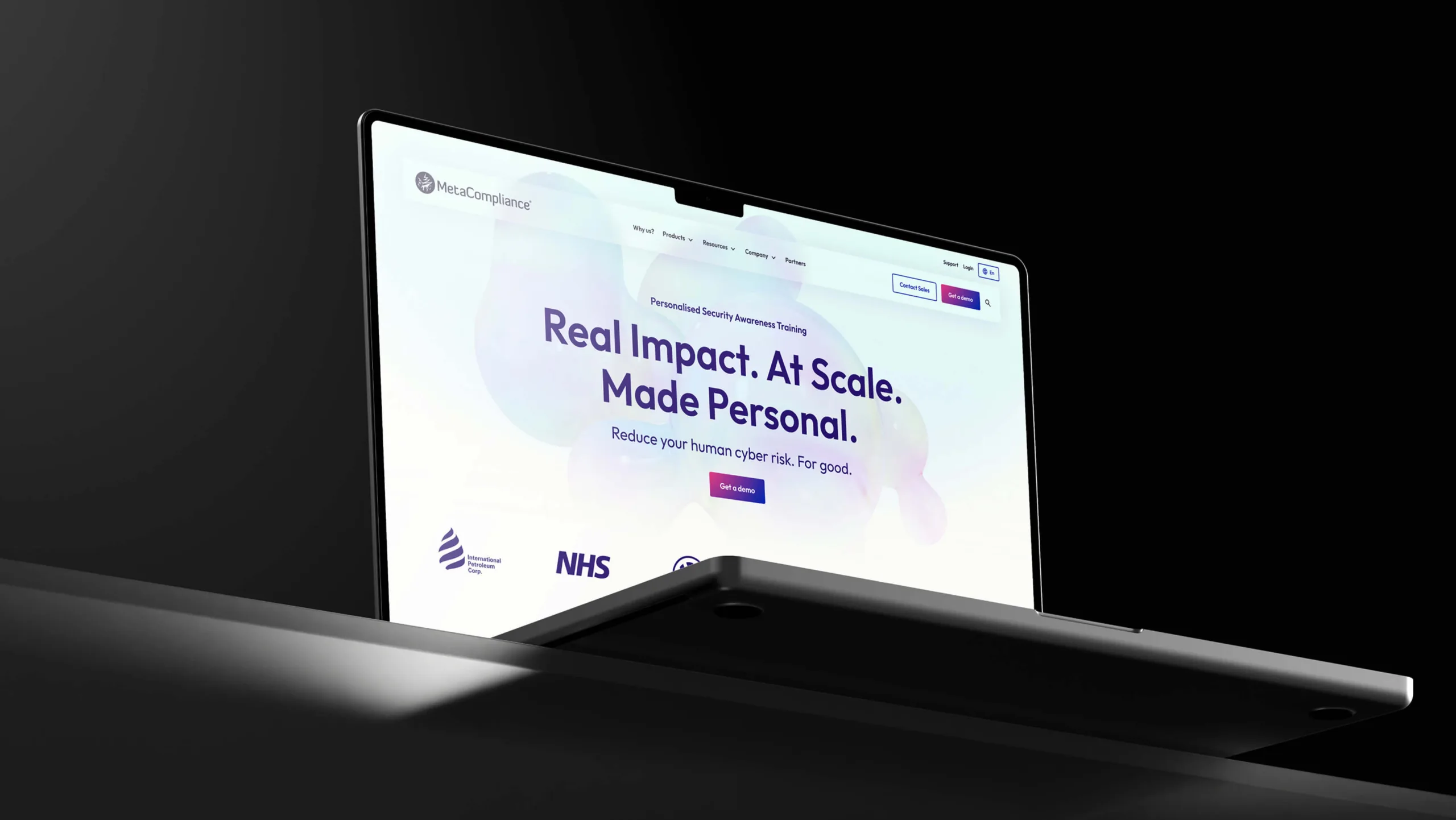 Laptop with home page mockup