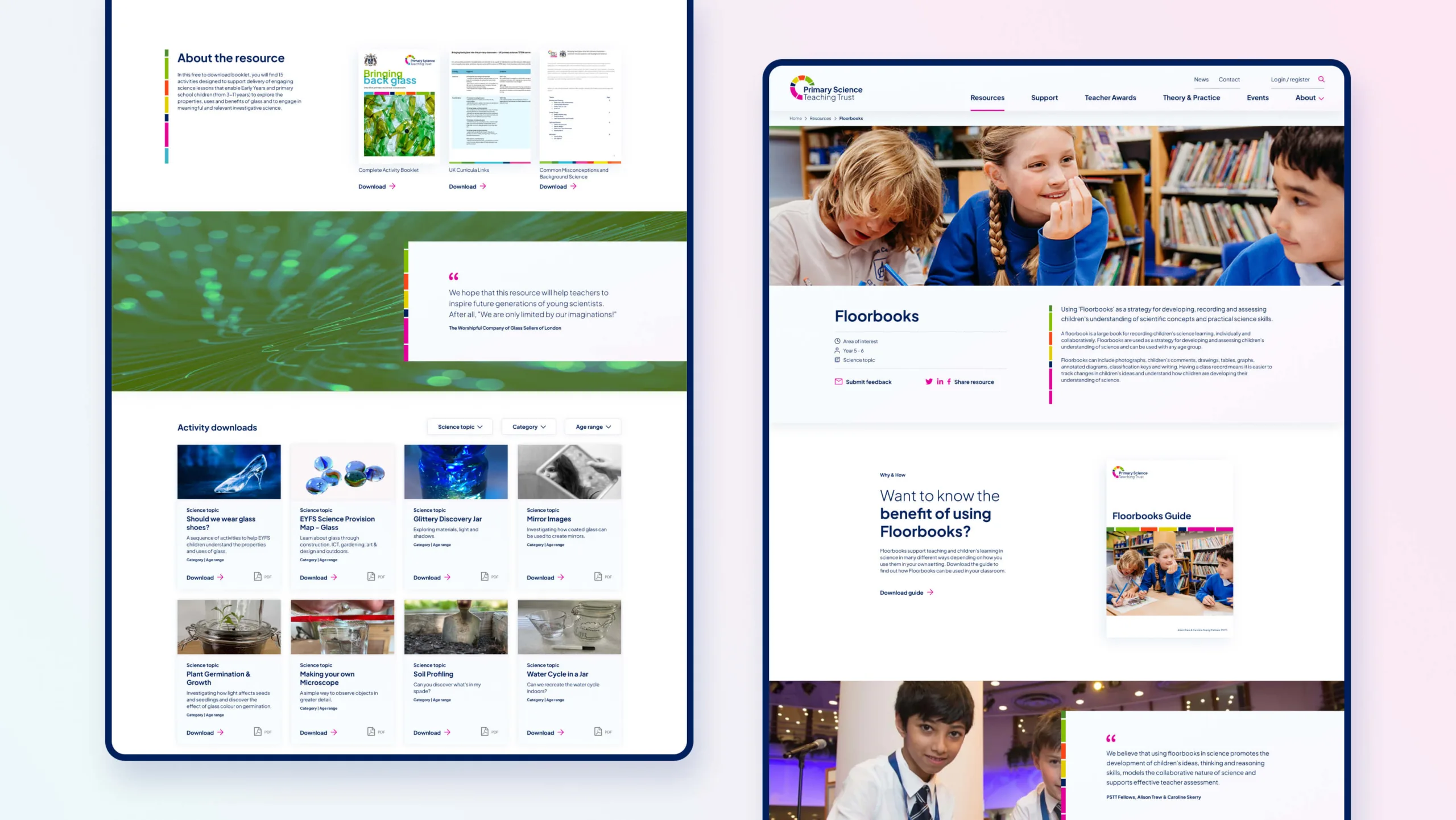 2 tablets showing PSTT resources