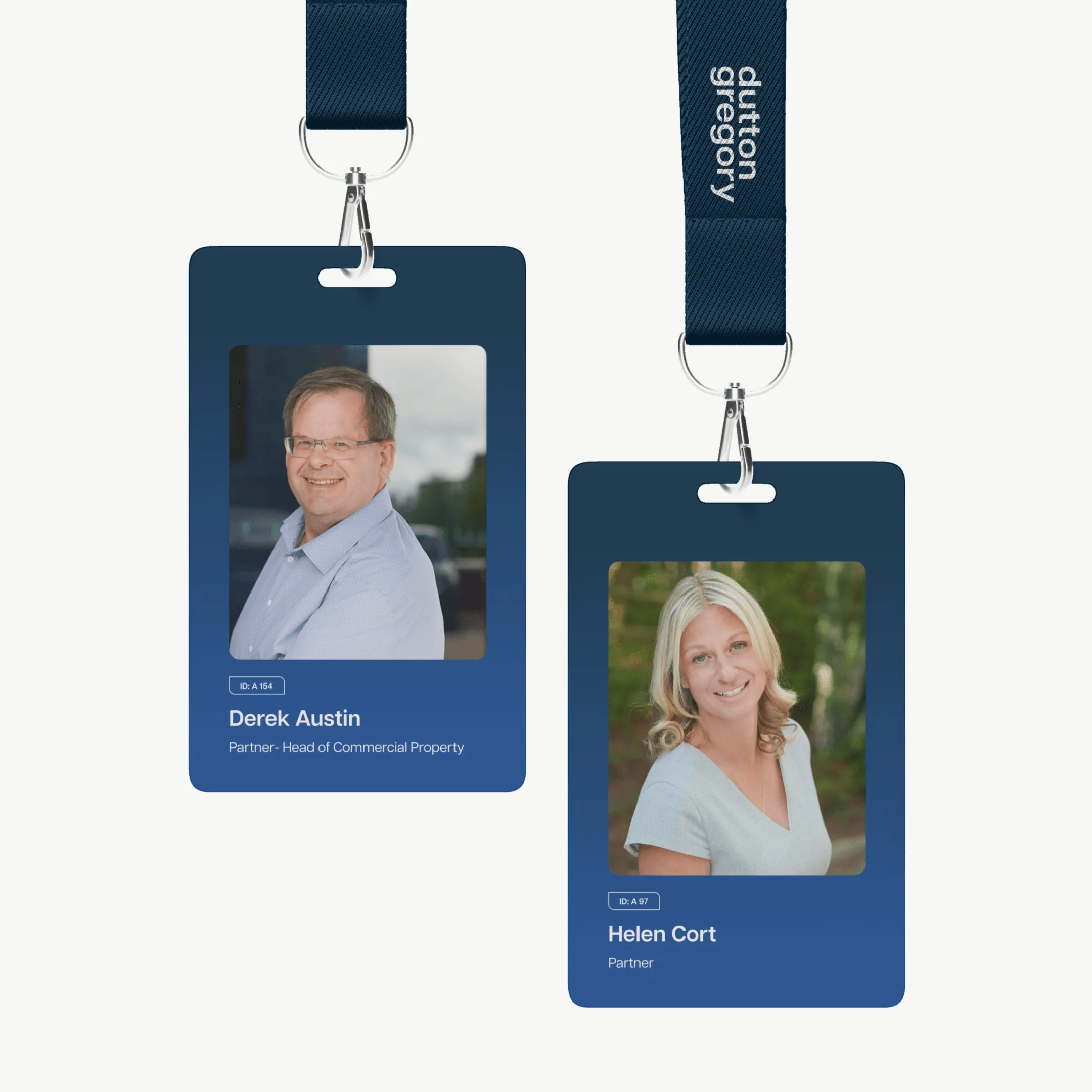 Event name badges for Dutton Gregory