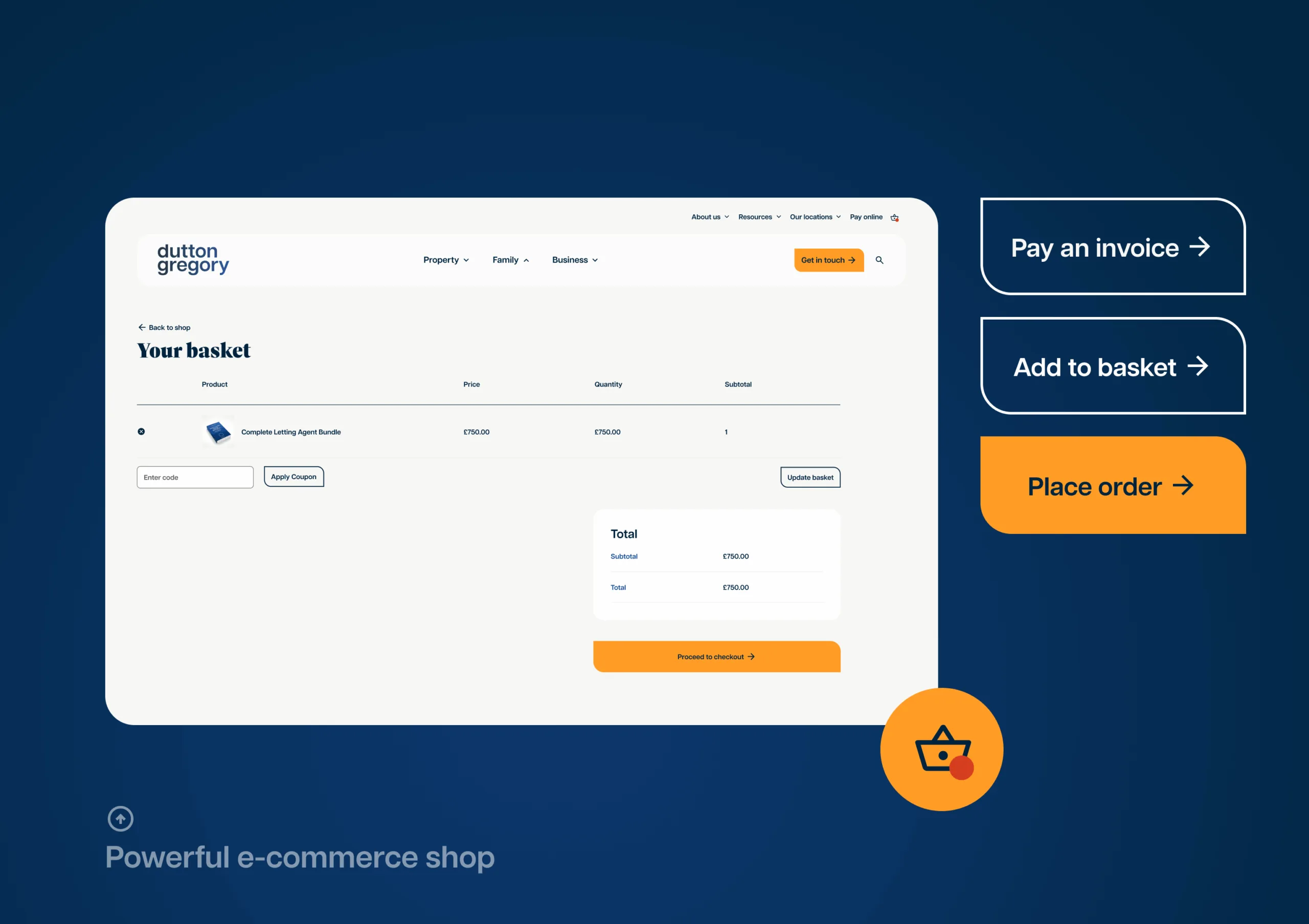 Showing the checkout process