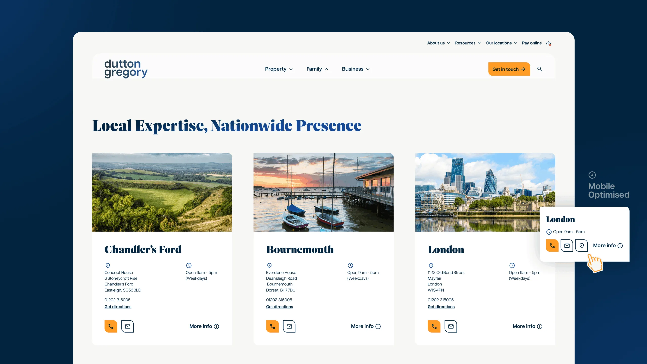 Highlighting the locations archive design for Dutton Gregory