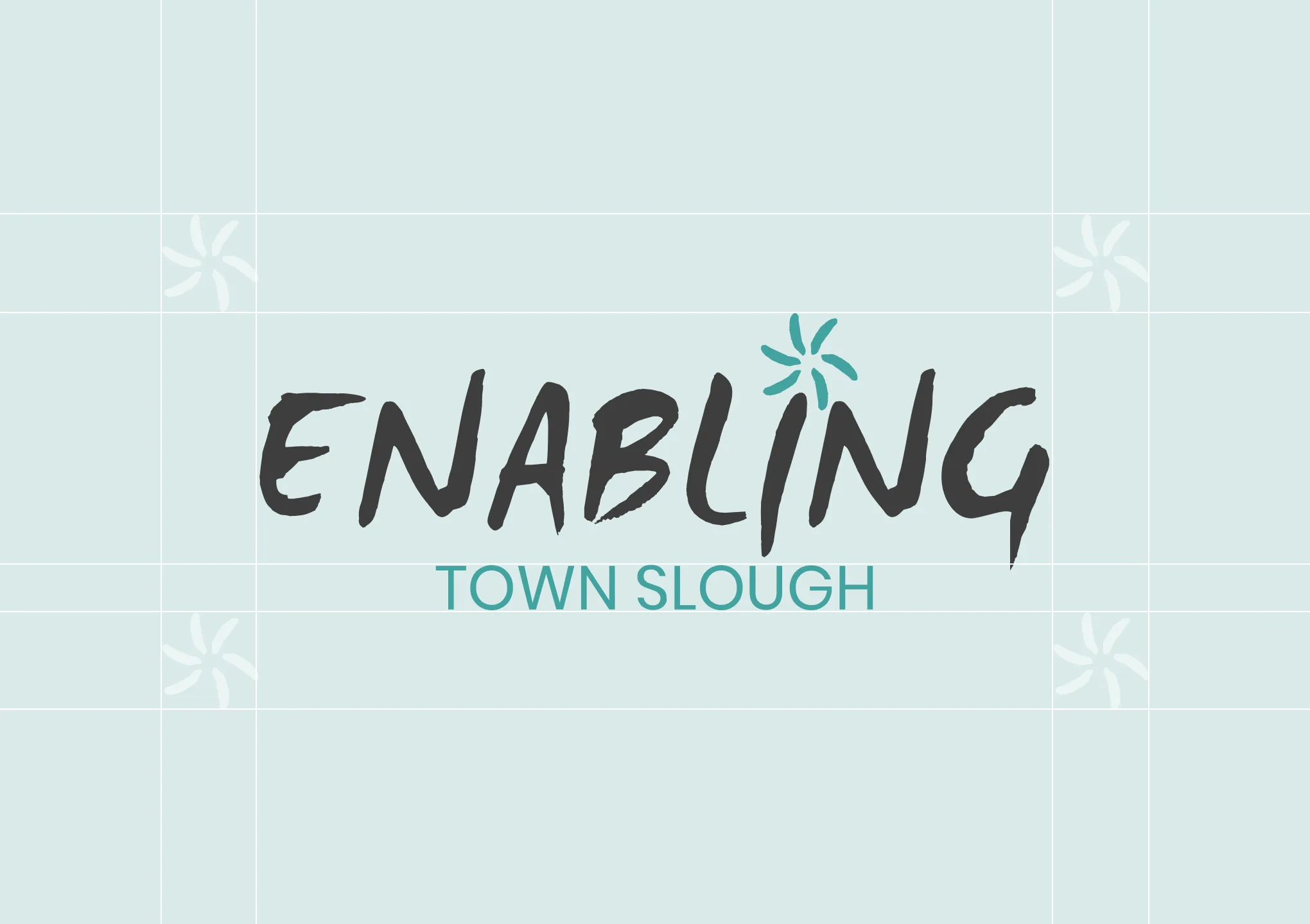 Breakdown of Enabling Town Slough logo.