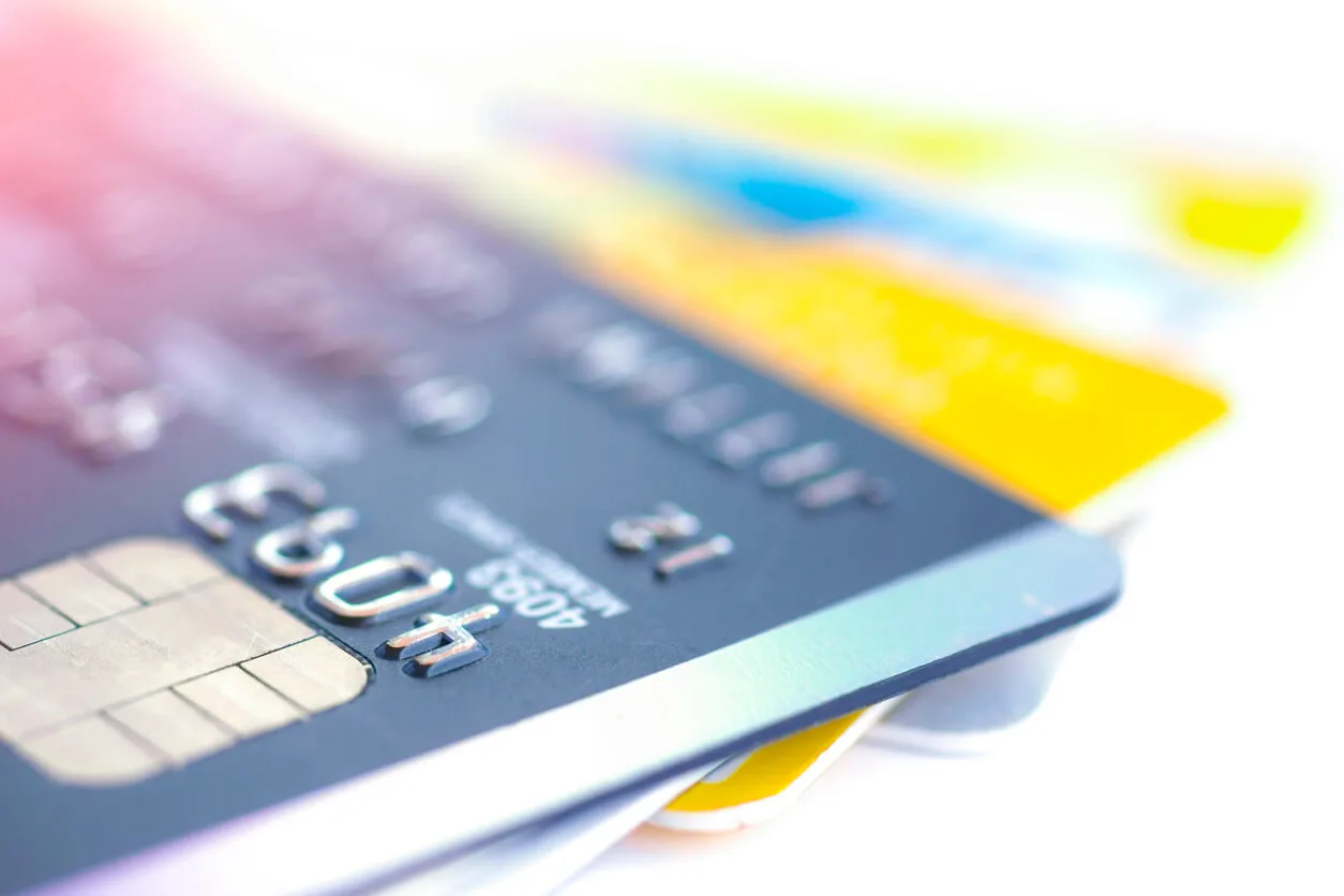 Credit cards close up