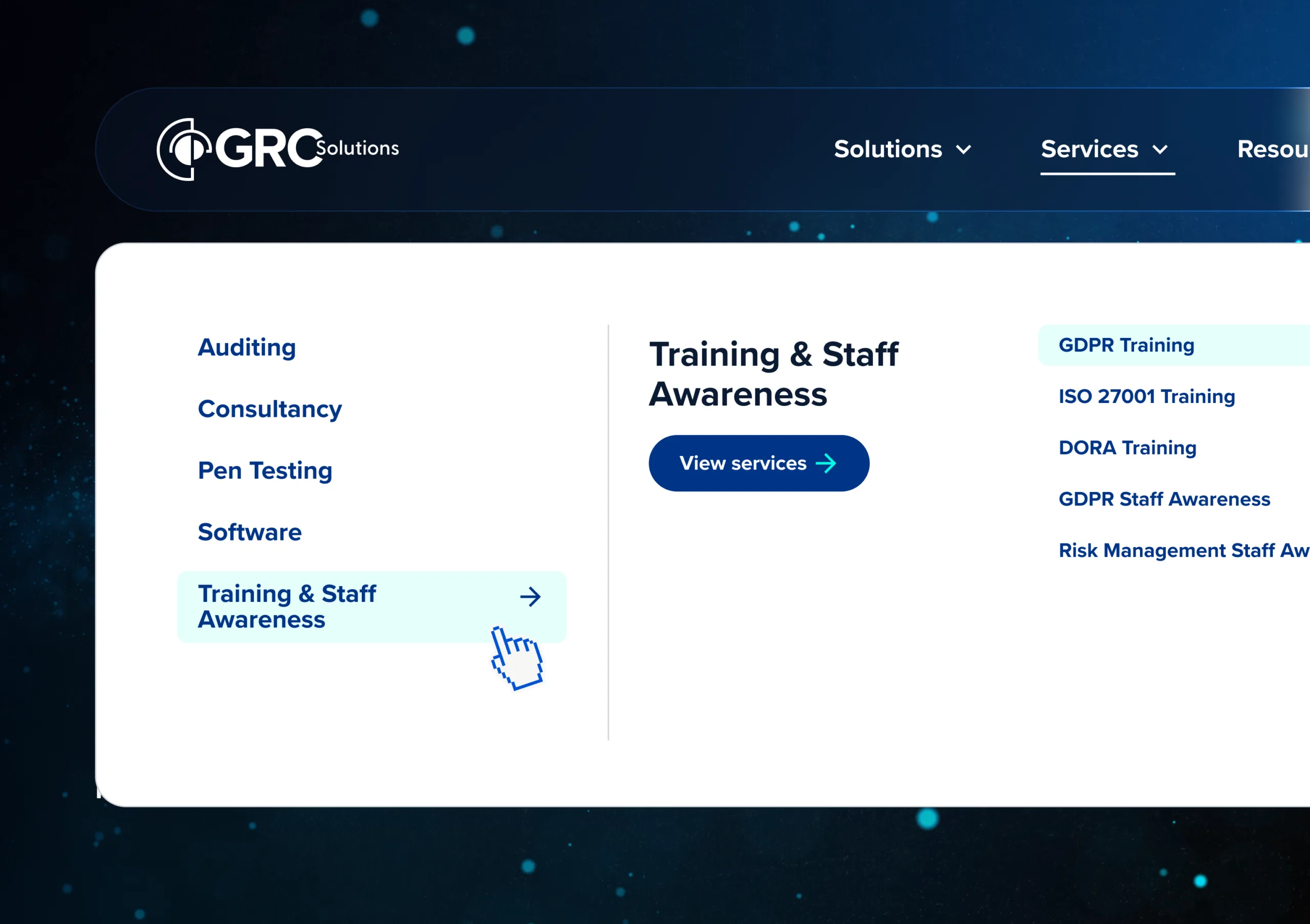 Highlighting the website navigation
