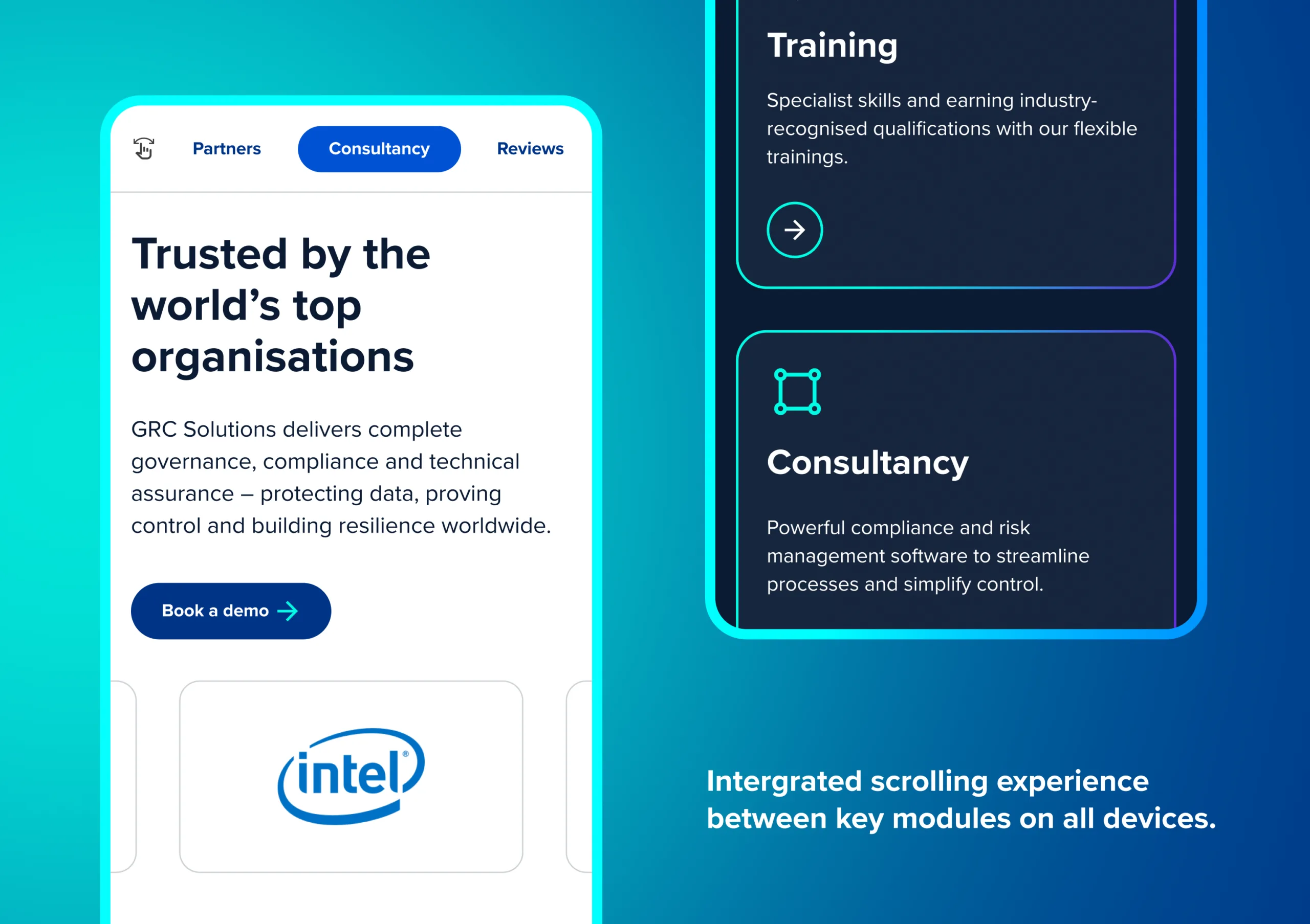 Showcasing a module on the GRC Solutions website.