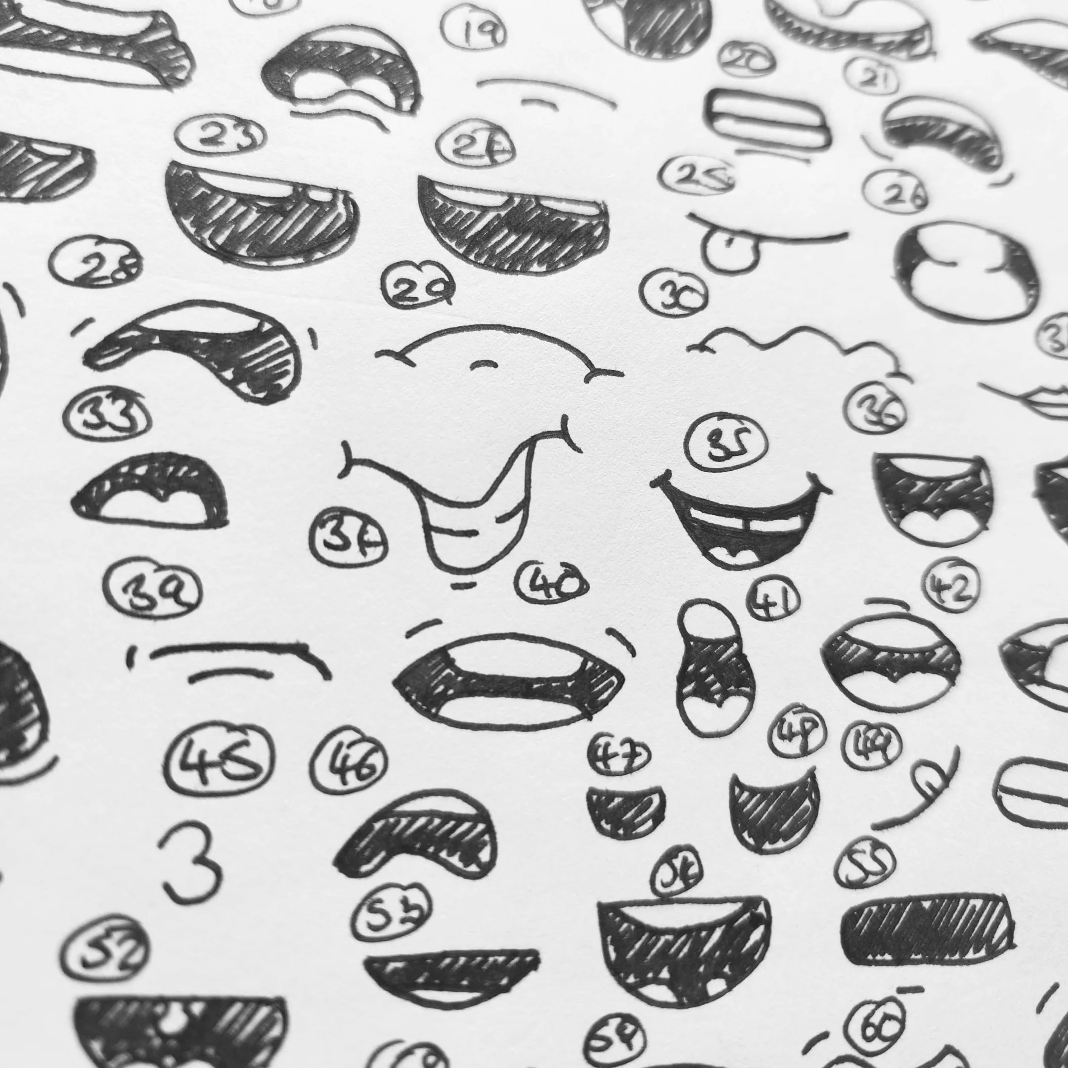Showing the original character expressions