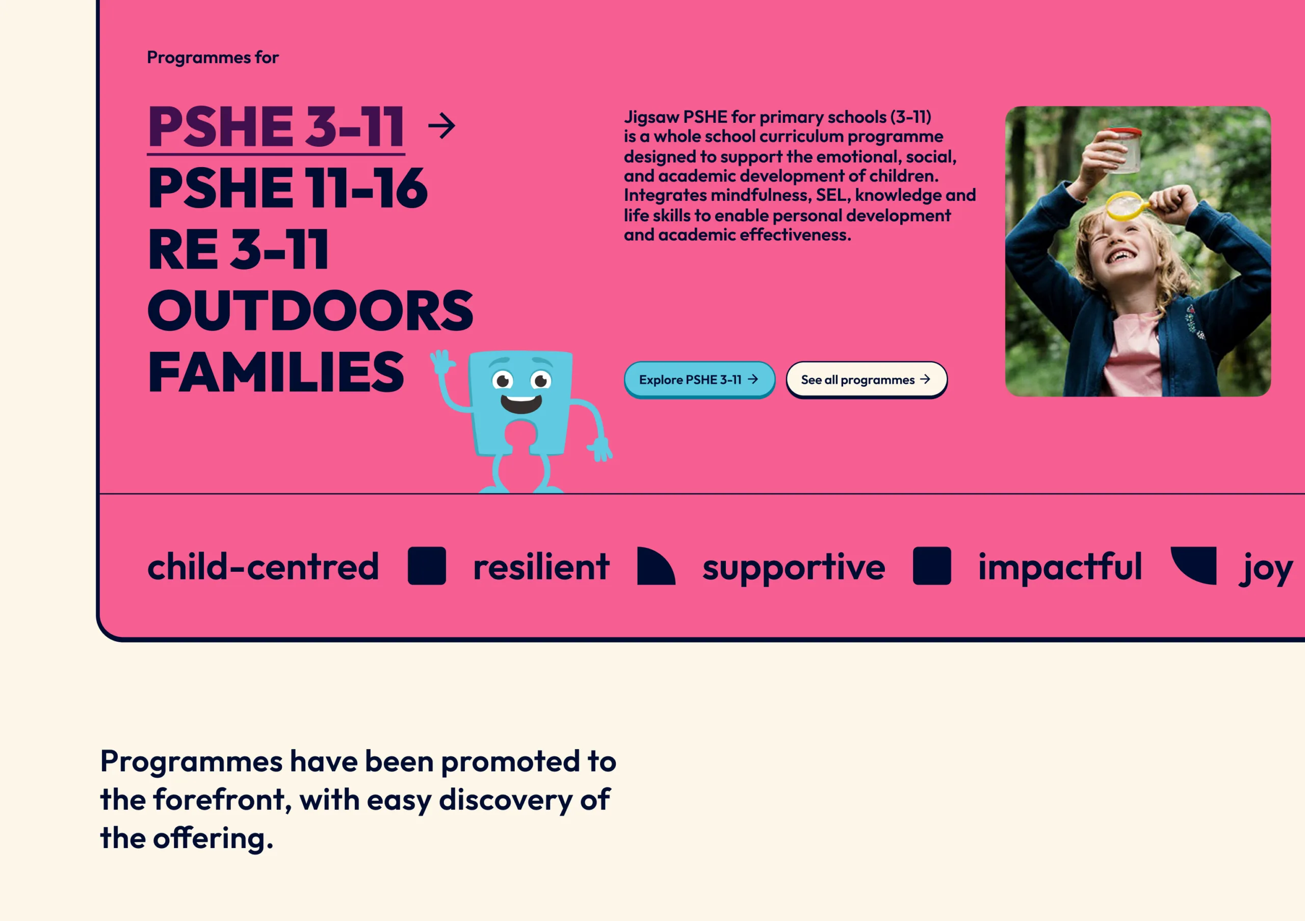 Showcasing the a module on the Jigsaw website