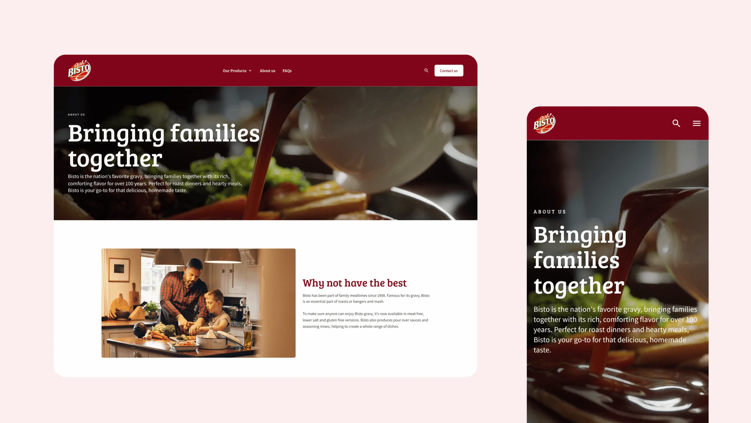 Desktop and mobile of Bisto homepage.
