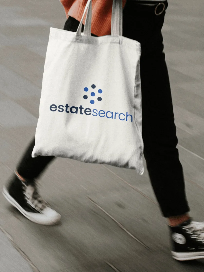 Estatesearch logo on tote bag