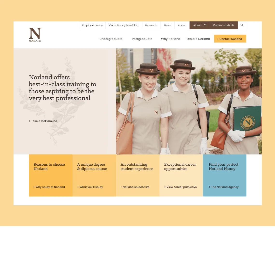 Norland Nannies homepage