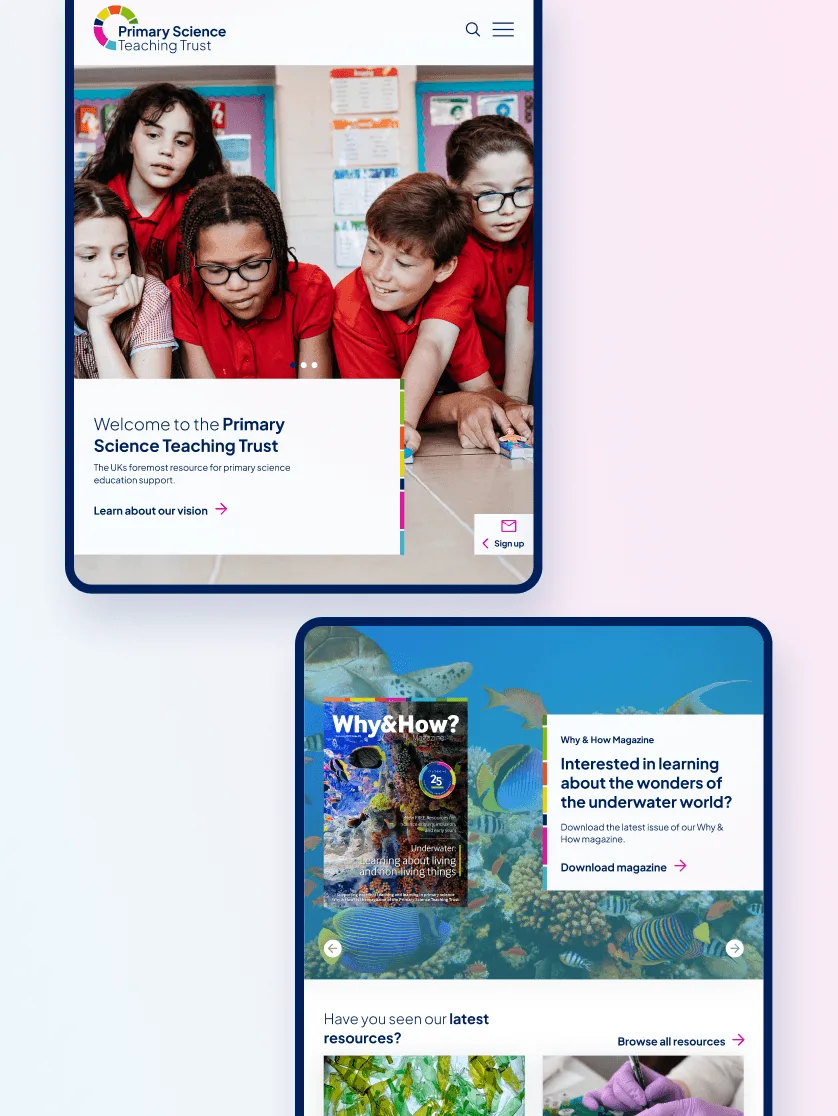 Two mobile devices showing PSTT