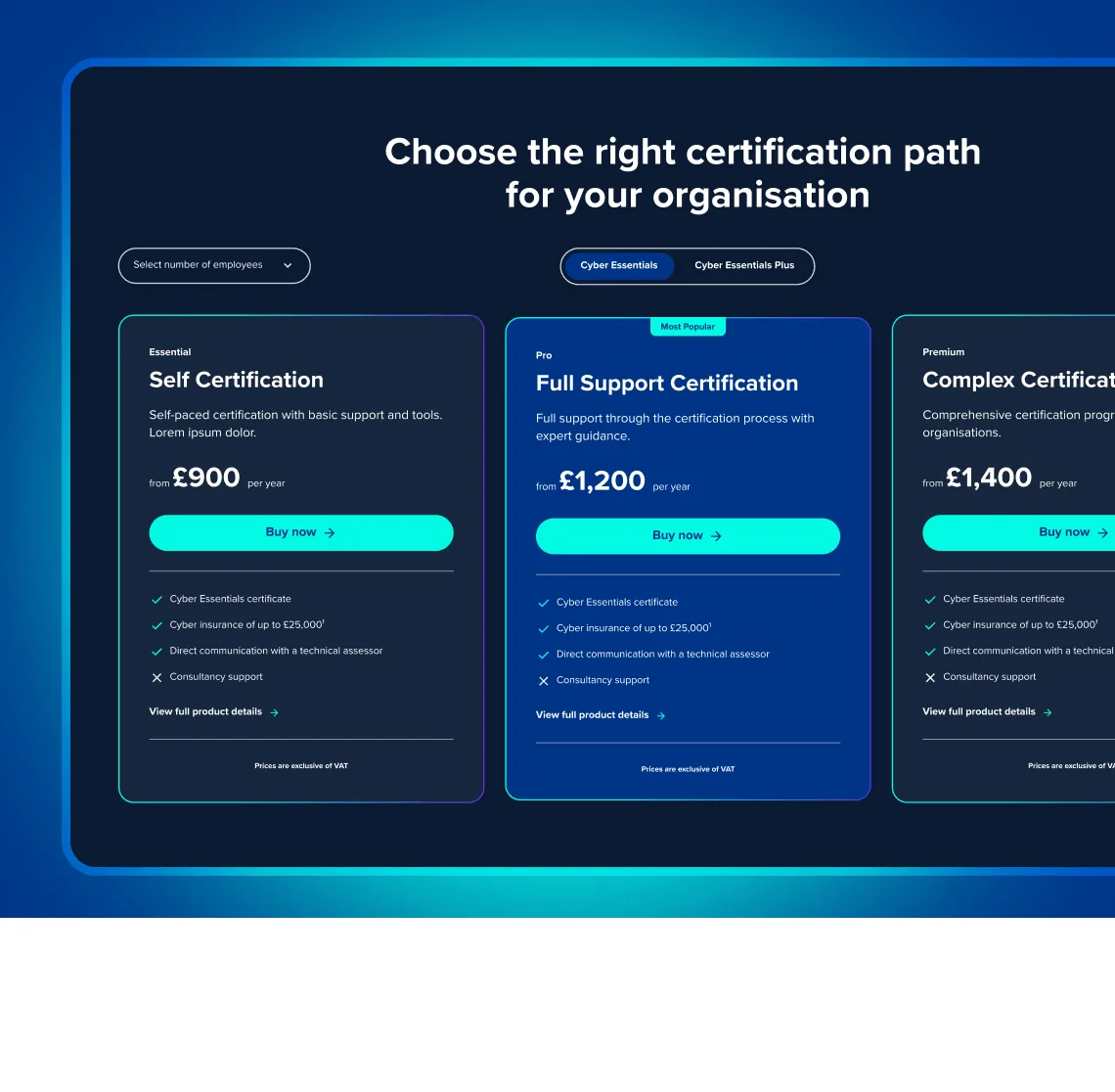 GRC product screen.