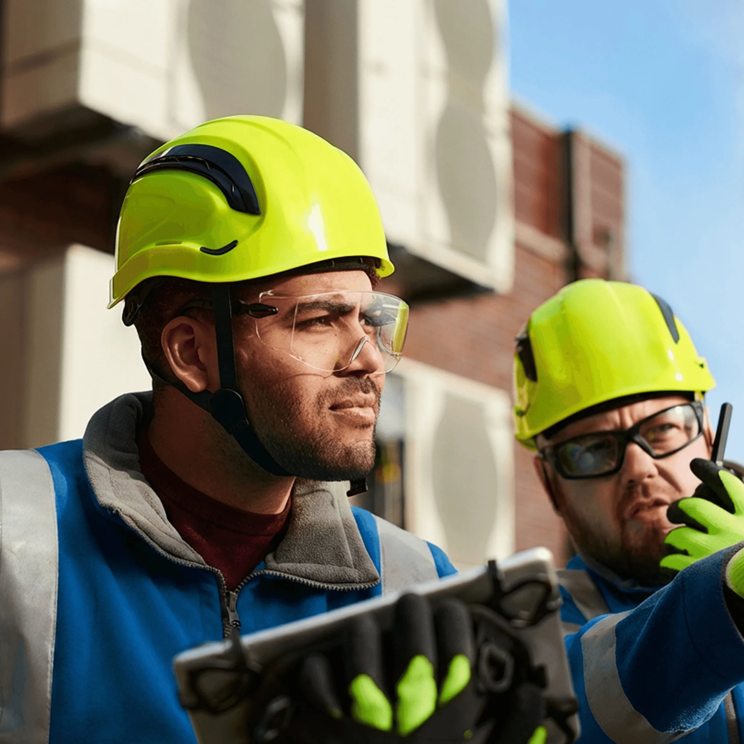 Two engineers on site